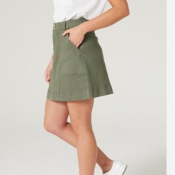 short linen cotton mini skirt women khaki color size 10 MEXX - Picture 9 of 9